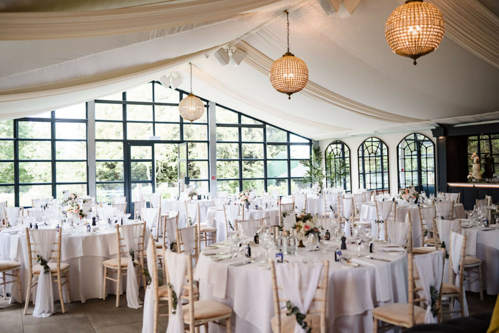 wedding venue table setting orangery