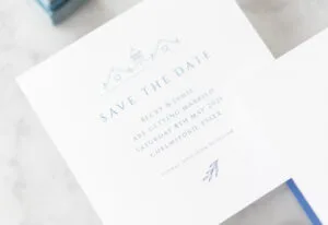 Wedding invitation at extended wedding venue