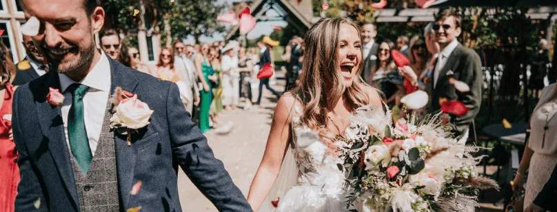 happy bride and groom at the best wedding venue in chelmsford