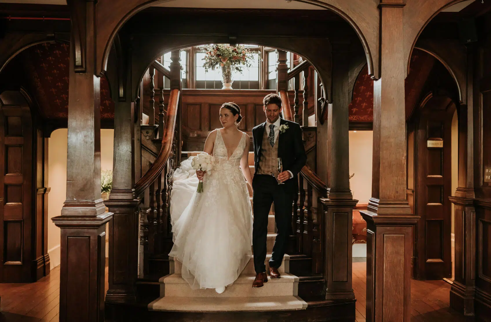 Bride and Groom at Wedding Venue